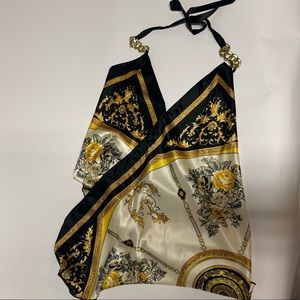 Estam boho chic silk halter top, sz L